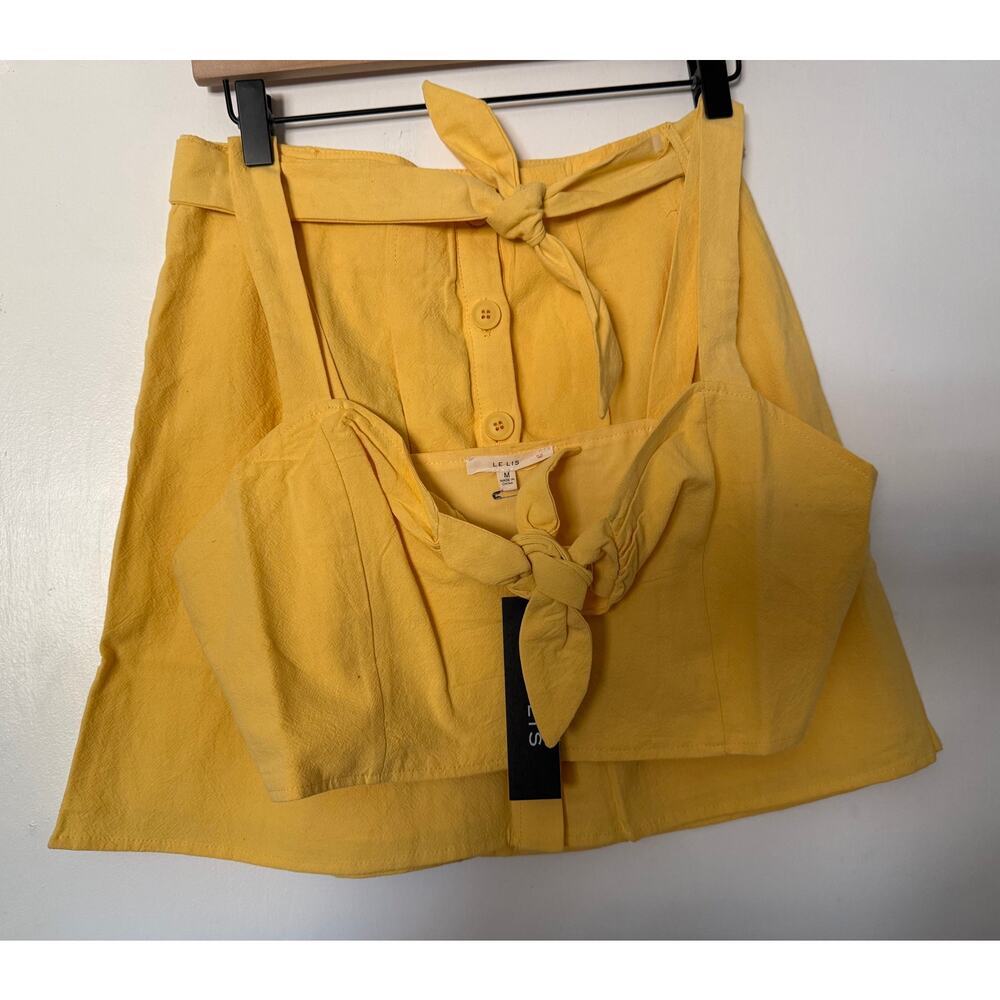 NWT Le Lis Butter Yellow Two-Piece, Top M, Skirt, Small - Picture 7 of 12